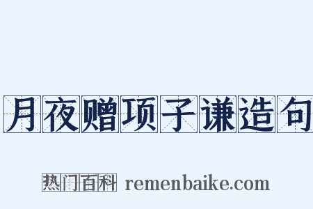 月夜赠项子谦造句是什么意思的图片